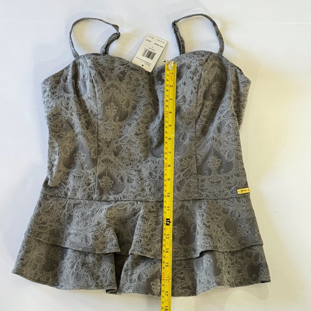 NWT Guess Gray Embroidered Bustier Top - Picture 8 of 10
